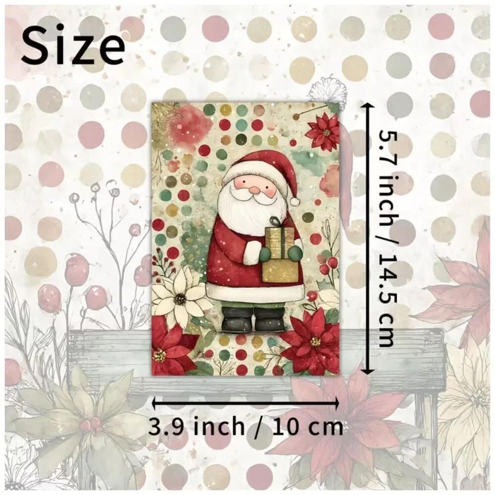 NWT 20pc 4x6 Vintage Christmas Girl Postcard Craft Set Junk Journal Paper